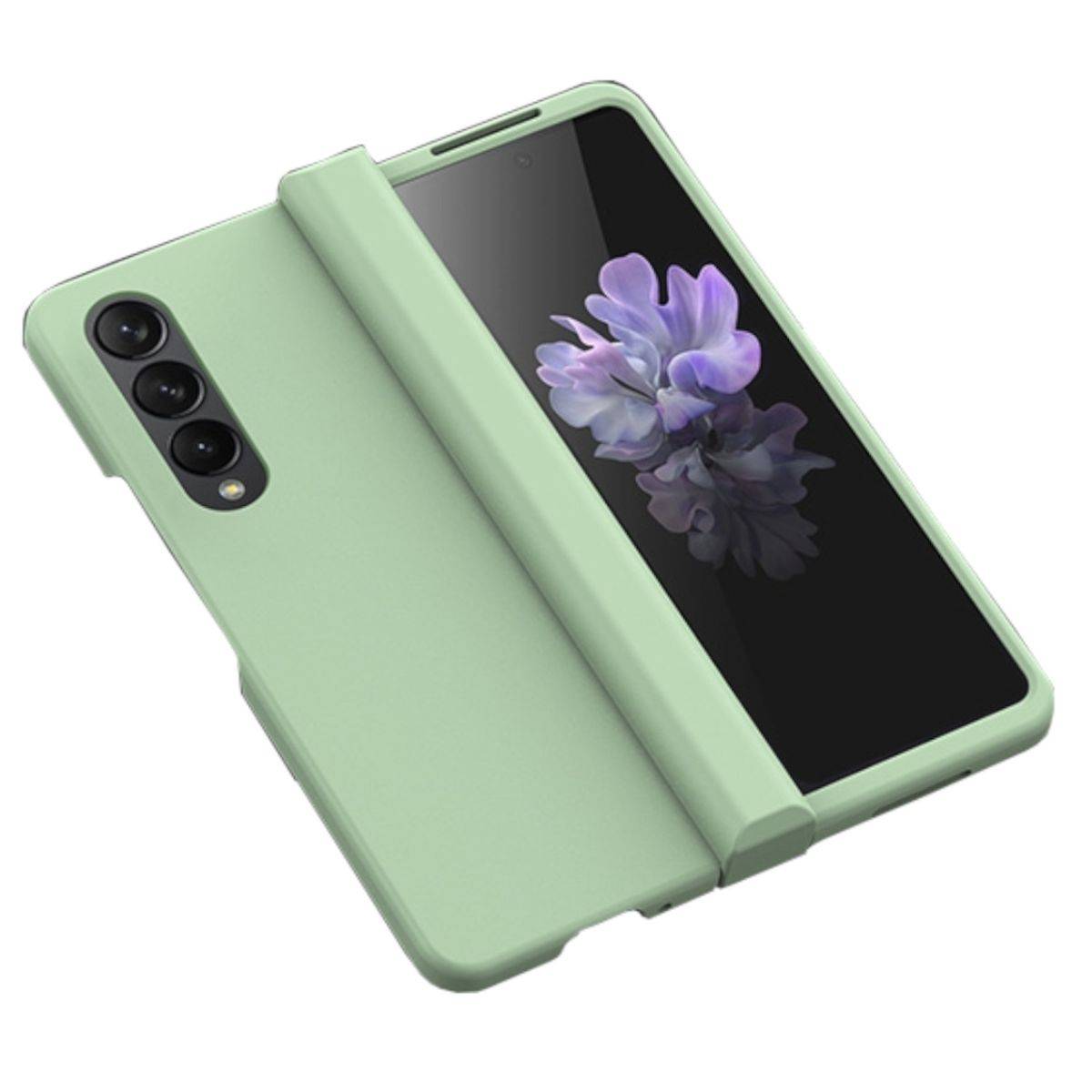 Für Samsung Galaxy Z Fold4 Faltbare Skin Feel Schutzhülle Hellgrün Schutz Case Cover Etui Handy Tasche