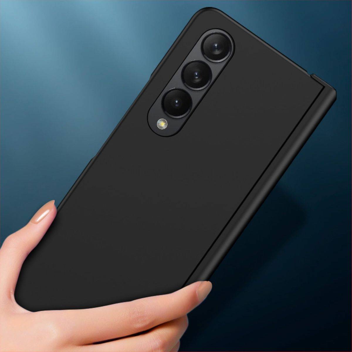 Für Samsung Galaxy Z Fold4 Faltbare Skin Feel Schutzhülle Hellgrün Schutz Case Cover Etui Handy Tasche