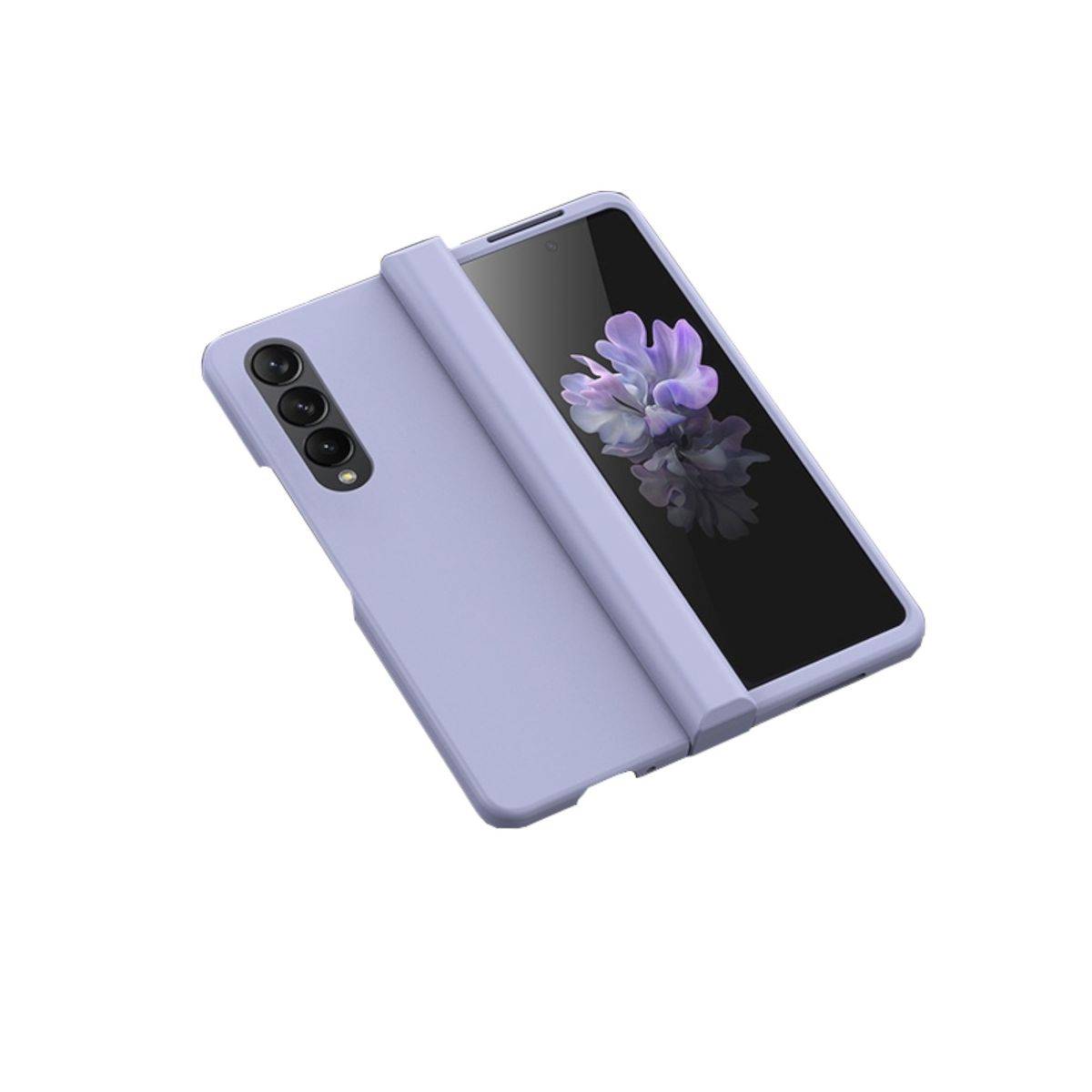 Für Samsung Galaxy Z Fold4 Faltbare Skin Feel Schutzhülle Lila Schutz Case Cover Etui Handy Tasche