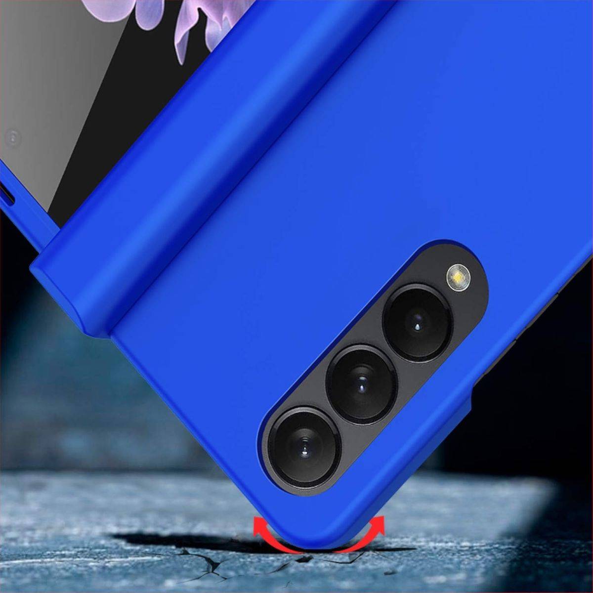 Für Samsung Galaxy Z Fold4 Faltbare Skin Feel Schutzhülle Lila Schutz Case Cover Etui Handy Tasche