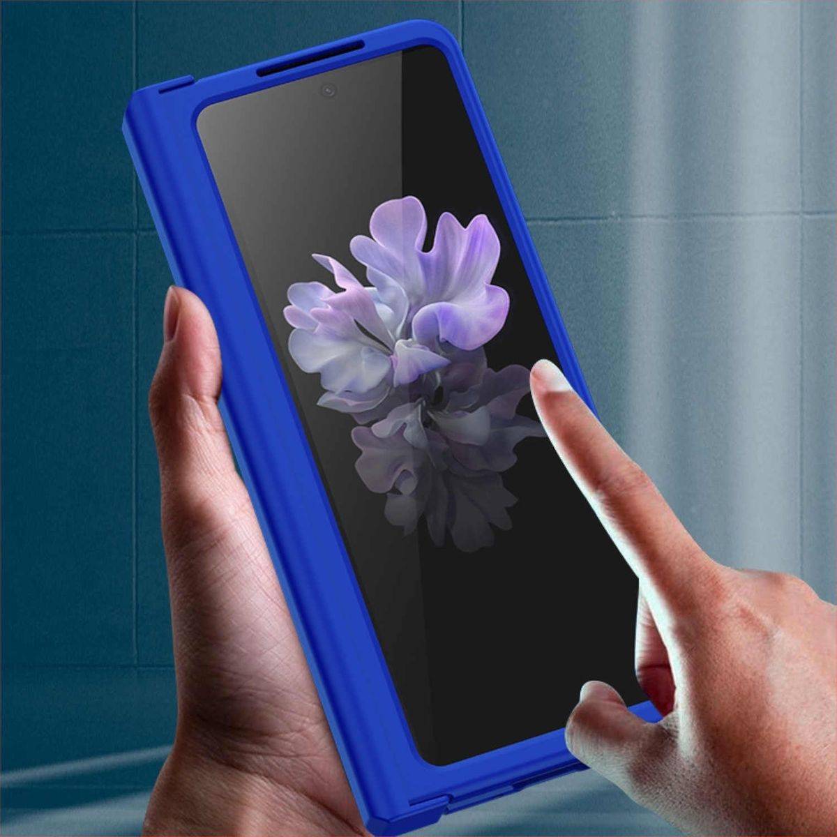 Für Samsung Galaxy Z Fold4 Faltbare Skin Feel Schutzhülle Lila Schutz Case Cover Etui Handy Tasche