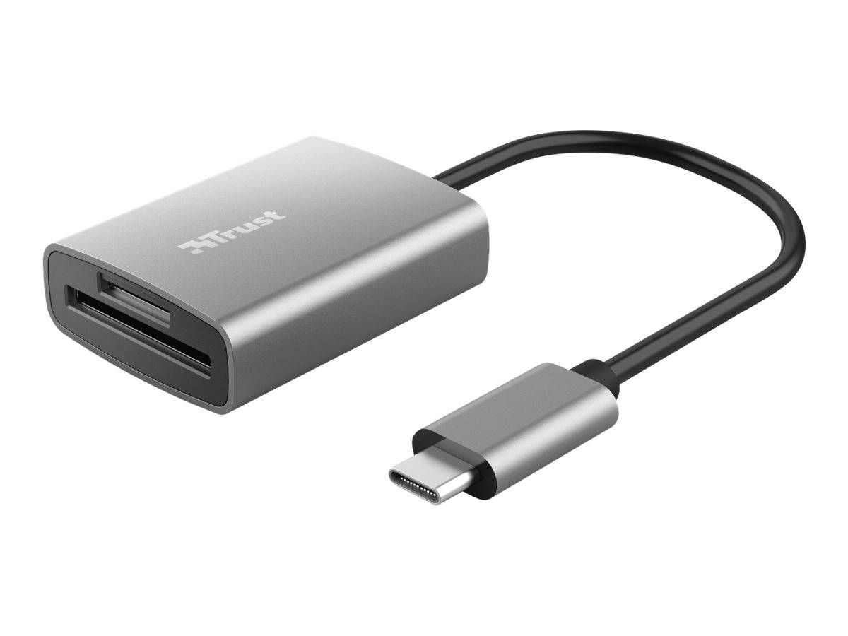 USB-C-auf-Dual-USB-A-Adapterkabel mit grauem Trust-Brandedverbindungsblock.