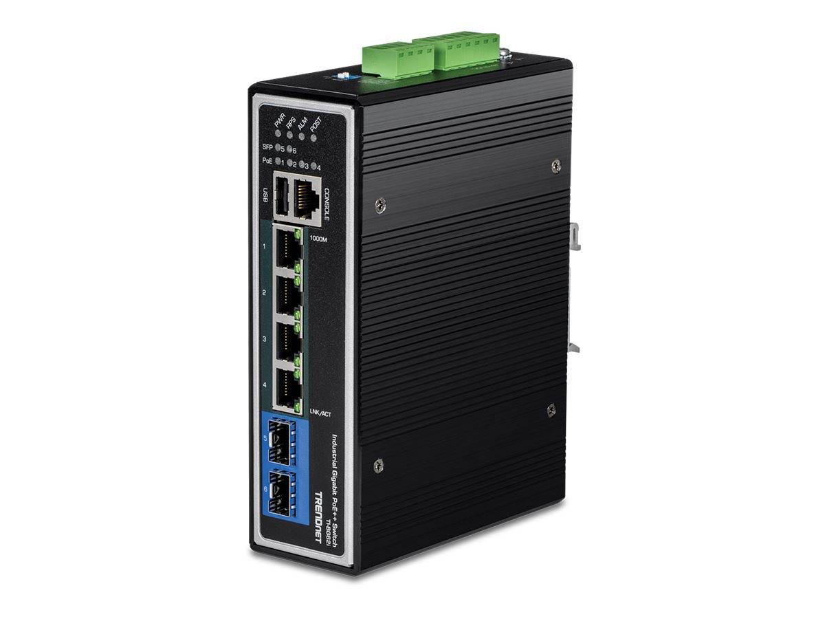 TRENDnet TI-BG62i - Switch - industriell - L2+ - managed - 4 x 10/100/1000 (PoE++)