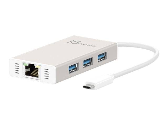 j5create JCH471 - Netzwerkadapter - USB-C - Gigabit Ethernet x 1 + USB 3.0 x 3