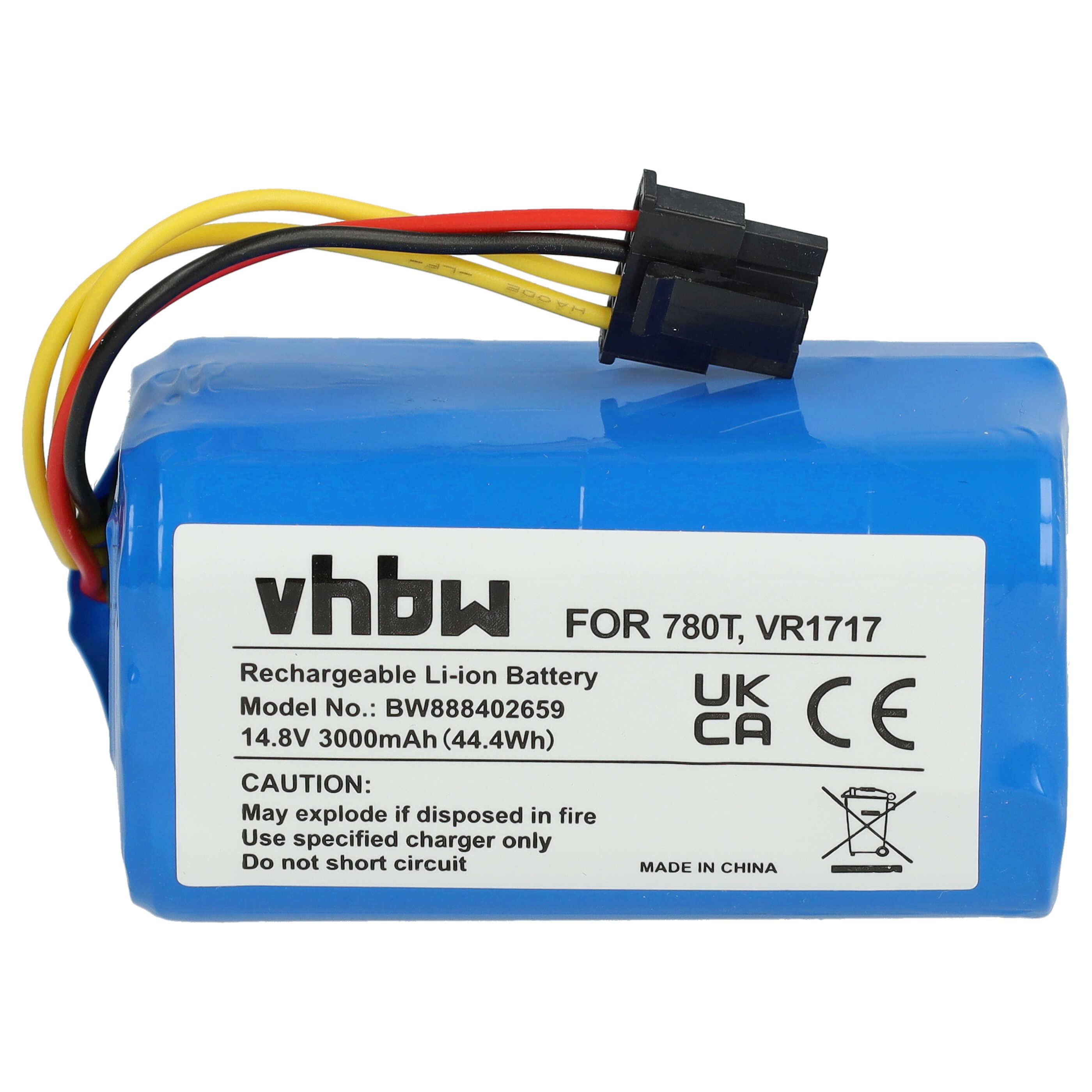 vhbw Akku kompatibel mit Proscenic Cocoa Smart 780T, 790T Saugroboter (3000 mAh, 14,8 V, Li-Ion)