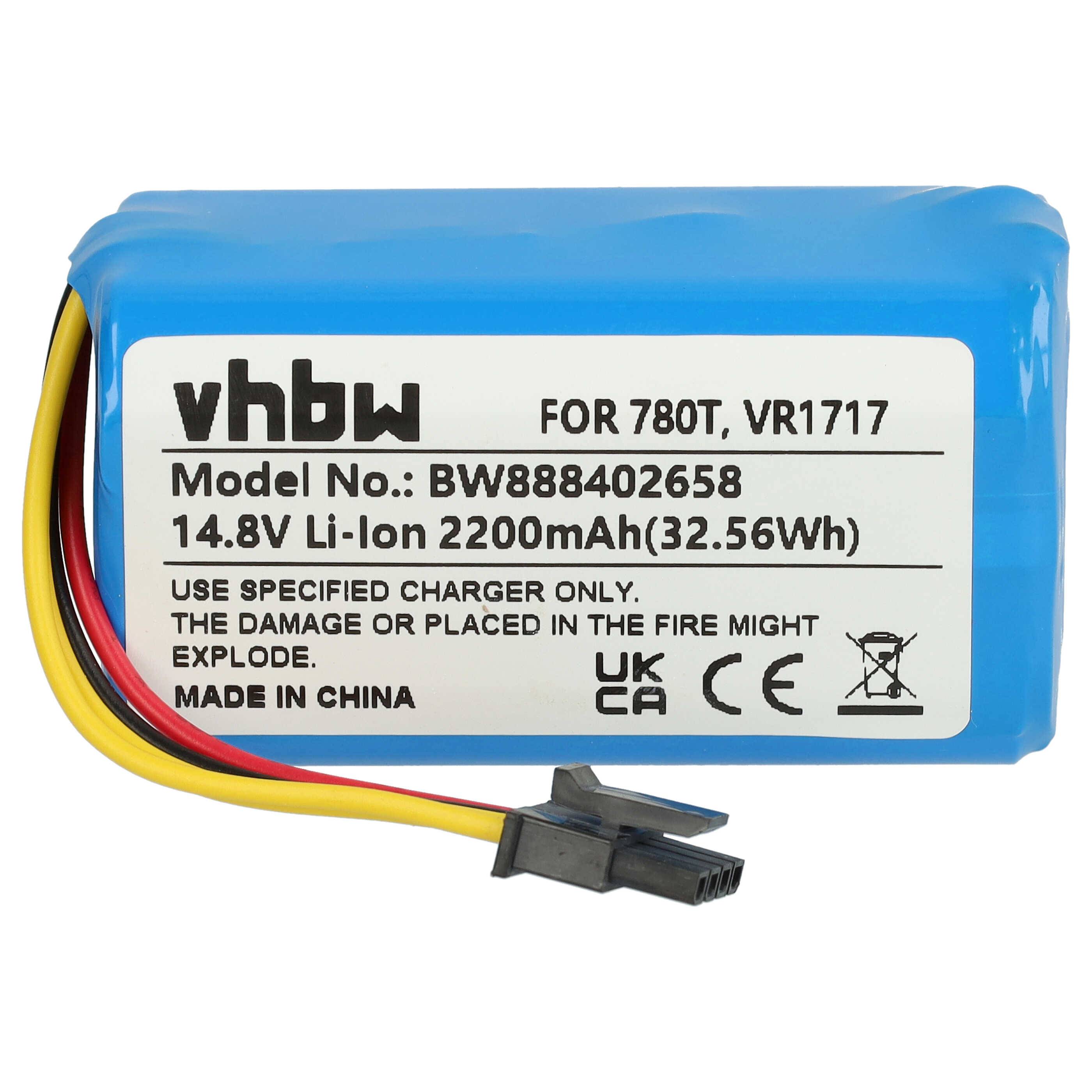 vhbw Akku kompatibel mit Blaupunkt BlueBot XSmart BPK-VCBB1XVB, BlueBot XSmart BPK-VCBB1XTE Saugroboter (2200 mAh, 14,8 V, Li-Ion)