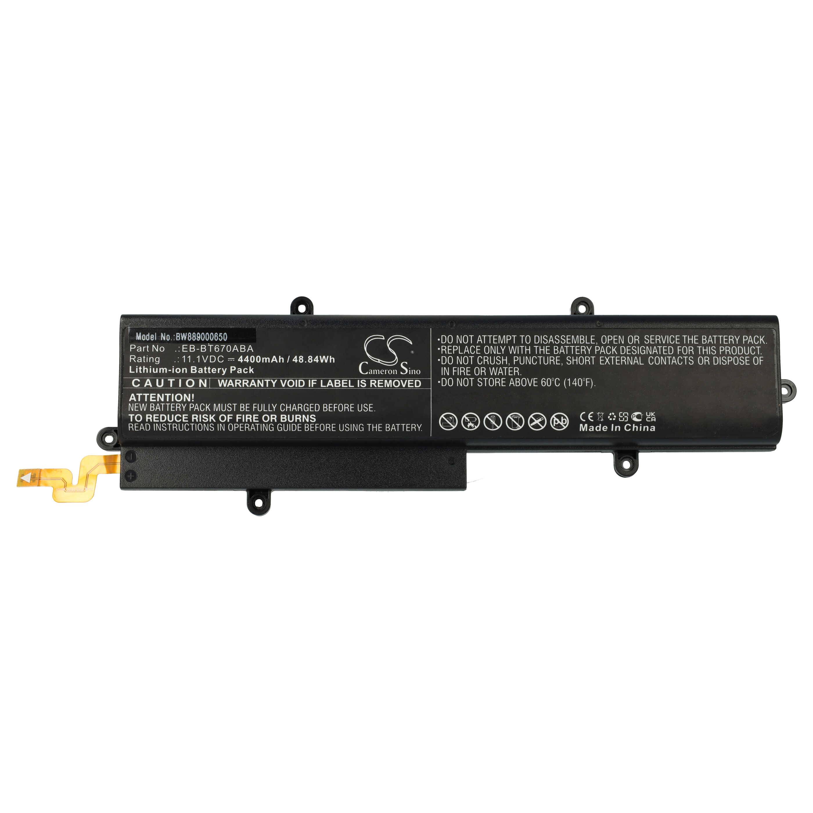 vhbw Akku Ersatz für Samsung AA1GA12BS | EB-BT670ABA für Tablet Pad (4400mAh, 11,1V, Li-Ion)