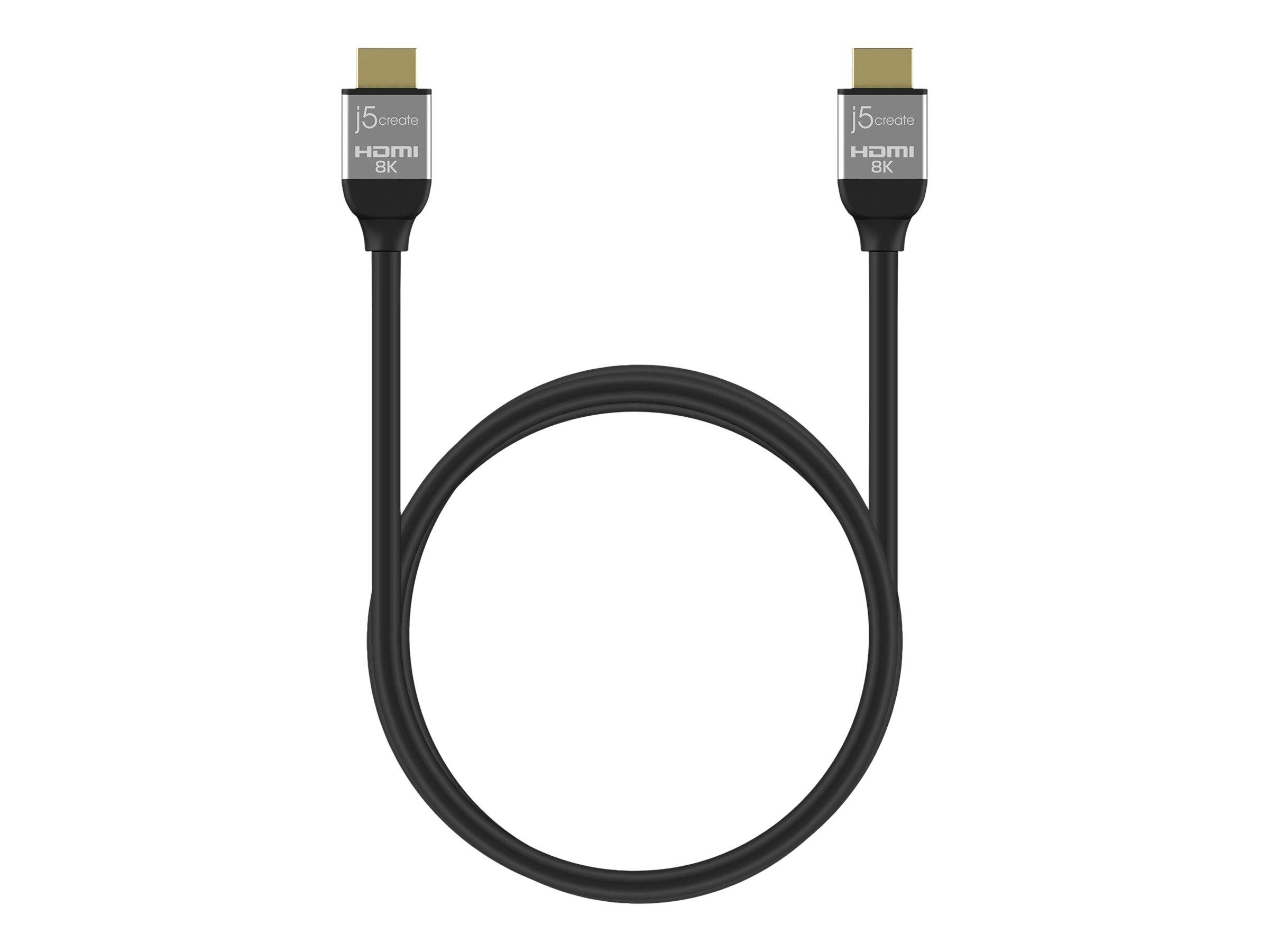 j5create JDC53 - Ultra High Speed - HDMI-Kabel - HDMI männlich zu HDMI männlich - 2 m - Vierfachisolierung - schwarz und