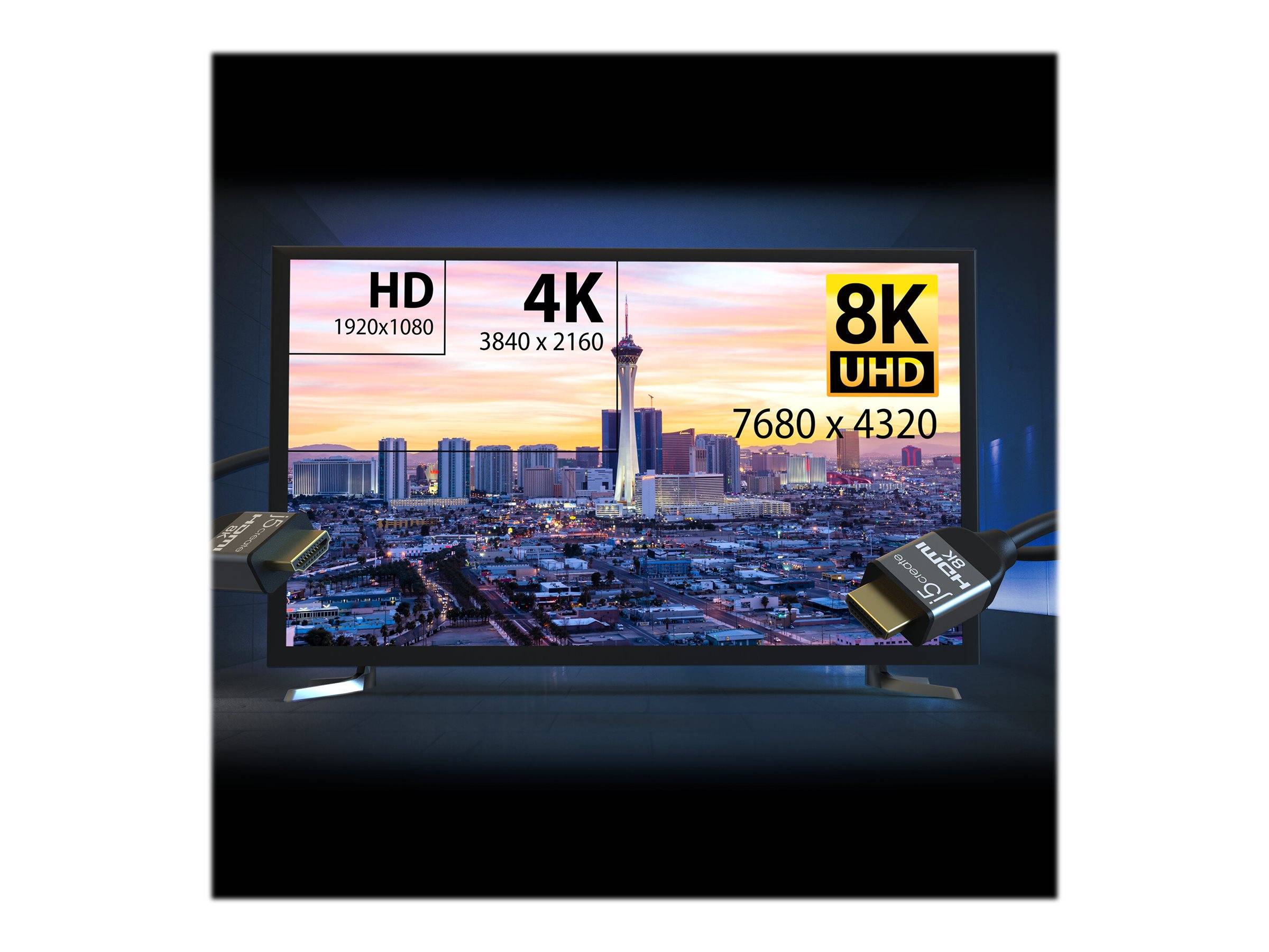 j5create JDC53 - Ultra High Speed - HDMI-Kabel - HDMI männlich zu HDMI männlich - 2 m - Vierfachisolierung - schwarz und