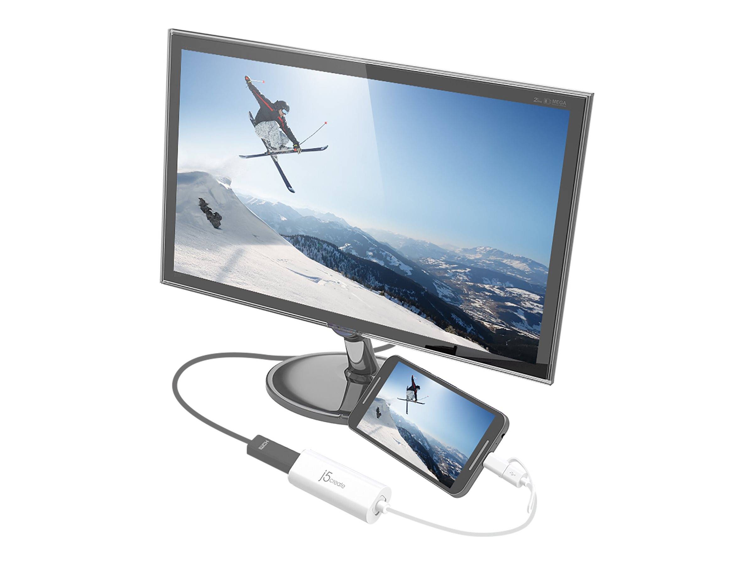 j5create JUA165C - Adapterkabel - 24 pin USB-C, 5-poliger USB Typ B männlich zu HDMI weiblich