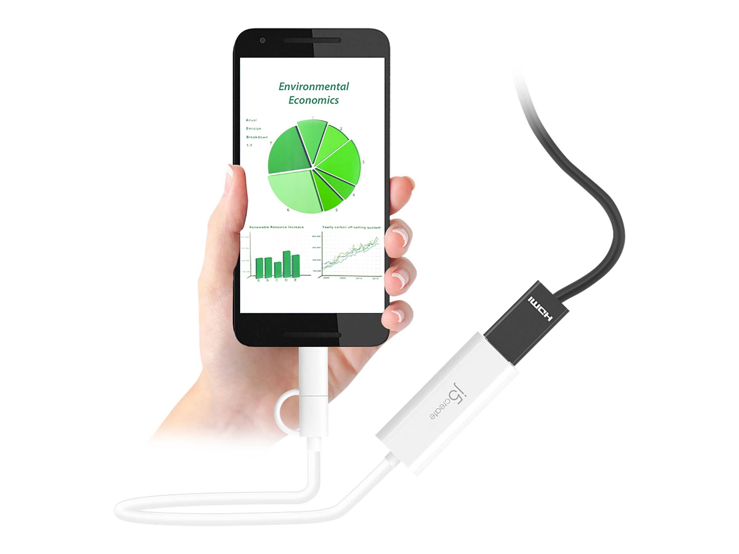 j5create JUA165C - Adapterkabel - 24 pin USB-C, 5-poliger USB Typ B männlich zu HDMI weiblich