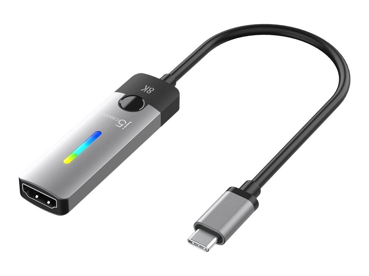 j5create JCA157 - Videoadapter - 24 pin USB-C männlich zu HDMI weiblich - Weltraum grau/schwarz - unterstützt 8K UHD (76
