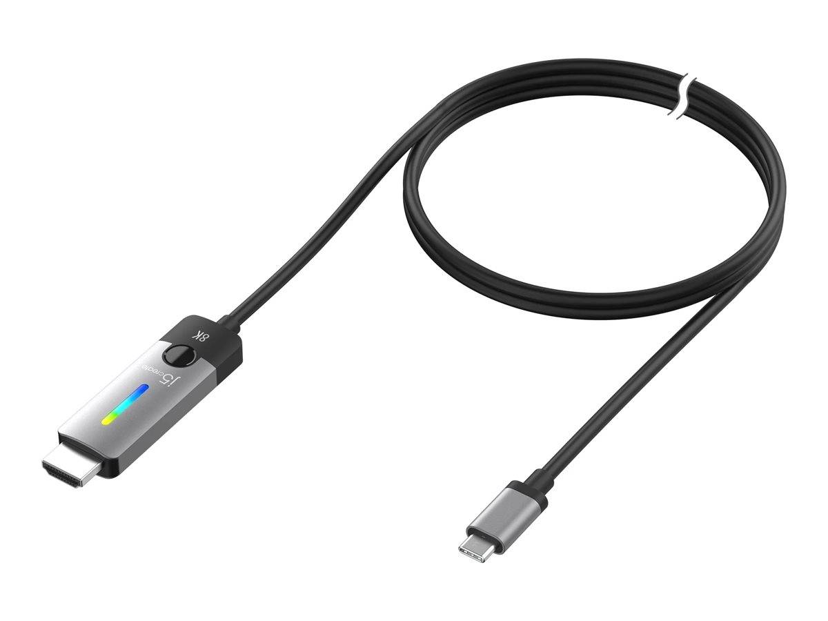 j5create JCC157 - Adapterkabel - 24 pin USB-C männlich zu HDMI männlich - 1.8 m - abgeschirmt - Weltraum grau/schwarz -