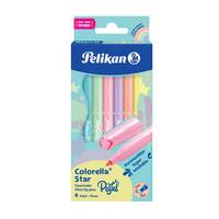 Pelikan 822282, Fein, 6 Farben, Gemischte Farben, Rundspitze, Faser, Mehrfarbig
