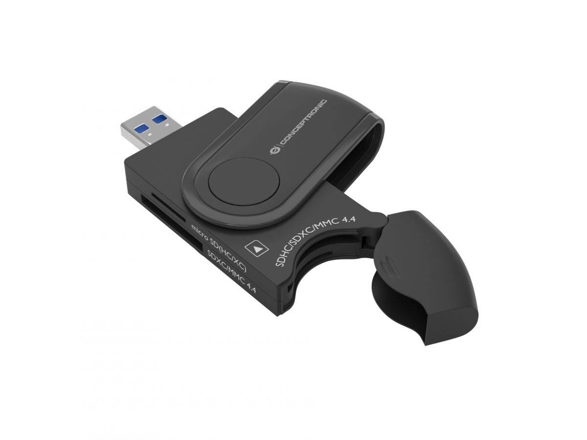 CONCEPTRONIC Kartenleser USB-A3.0->4-in-1 schwarz