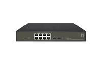 LevelOne Hilbert 10-Port Gigabit PoE Smart Lite Switch, 8 PoE Ausgänge, 2 x Gigabit SFP, 802.3at/af PoE, 130W PoE-Leistu
