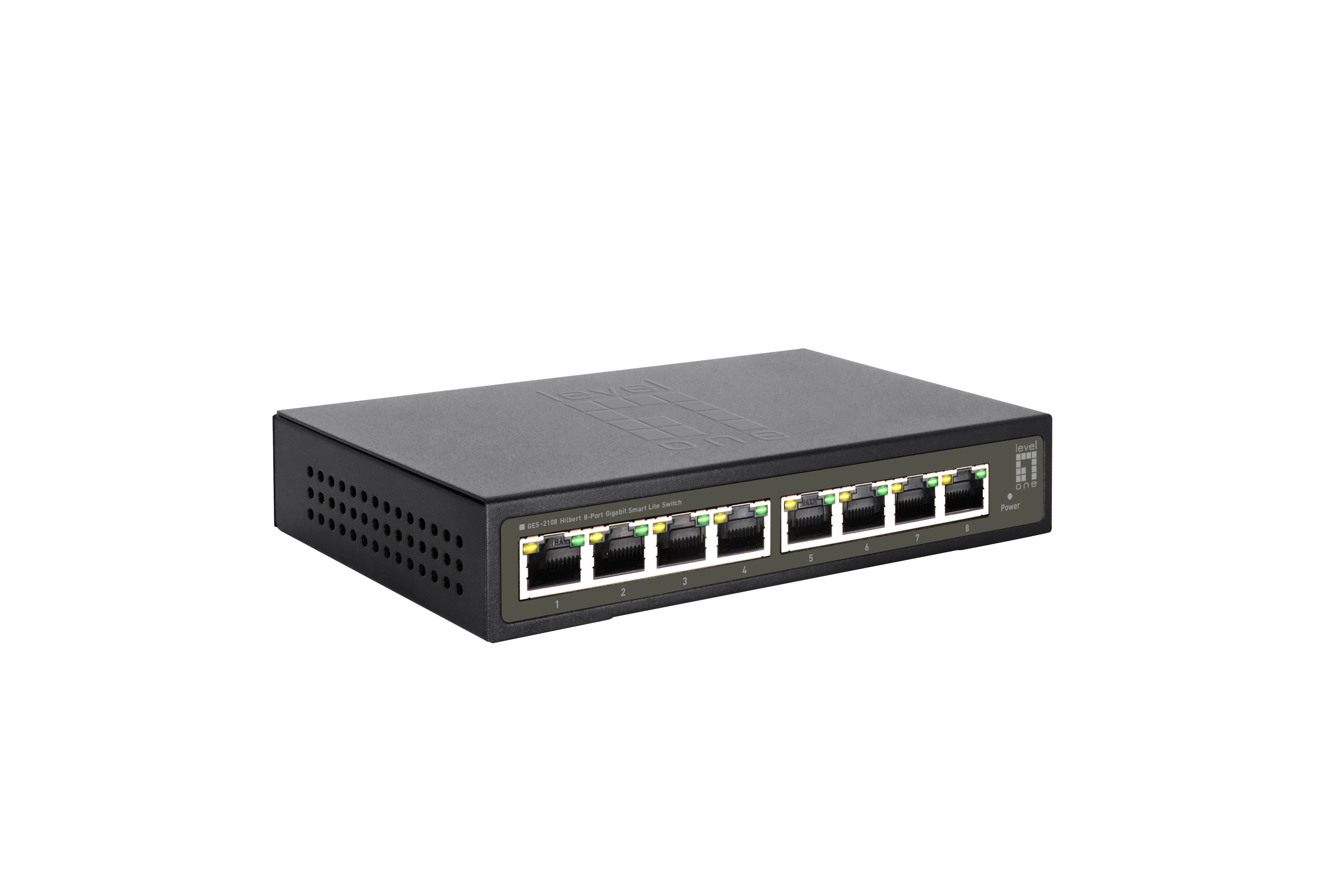 LevelOne Hilbert 8-Port Gigabit Smart Lite Switch - Managed - L2 - Gigabit Ethernet (10/100/1000) - Vollduplex