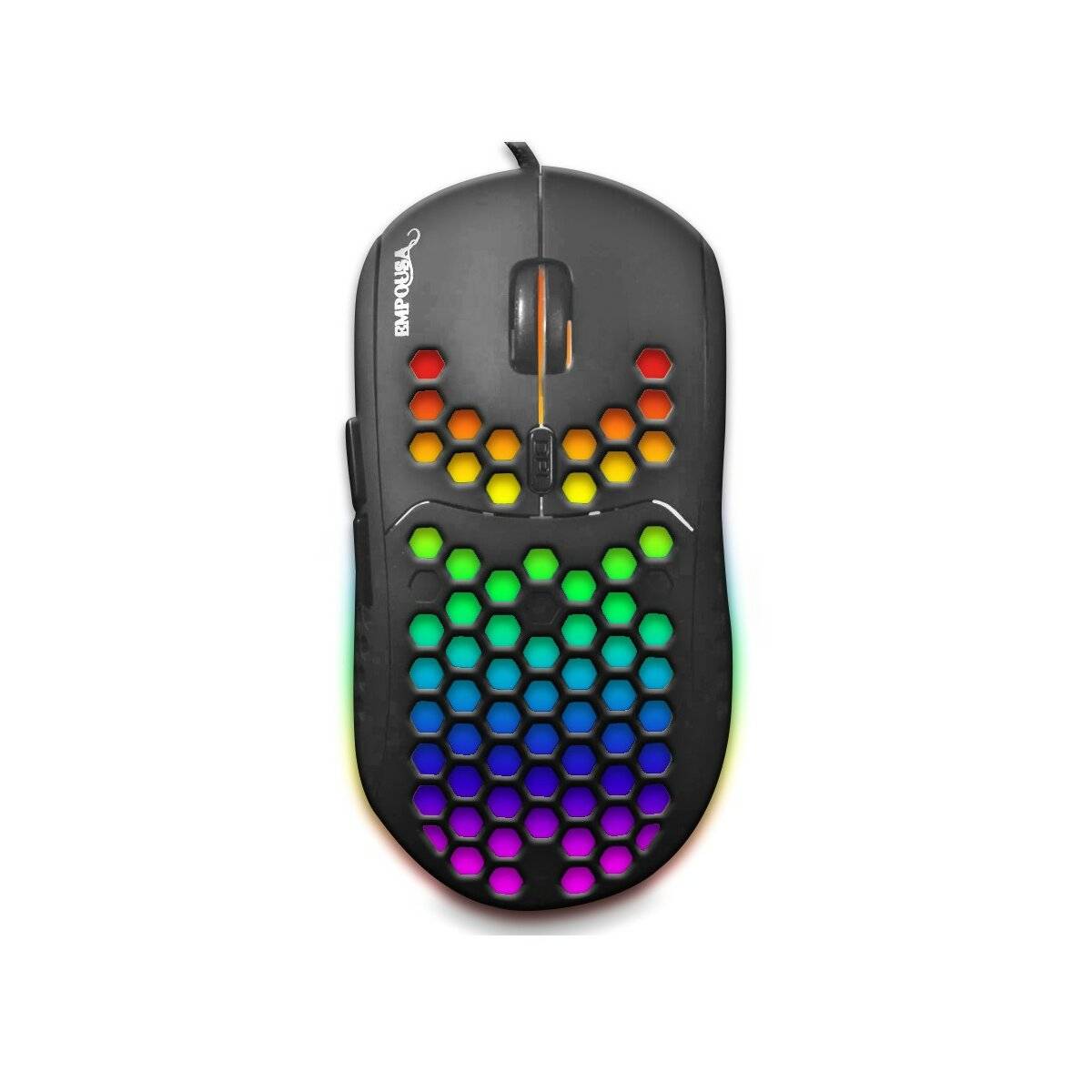 INCA IMG-346 EMPOUSA RGB-Makro-Tasten Professional 6400 DPI 8 Tasten Gaming Maus schwarz