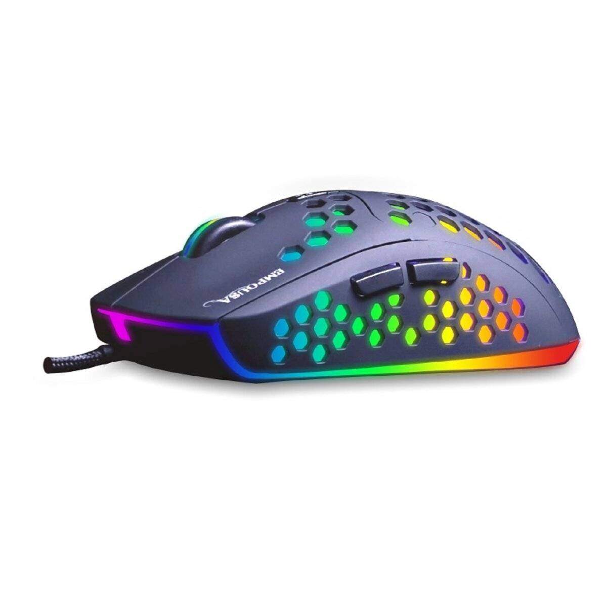 INCA IMG-346 EMPOUSA RGB-Makro-Tasten Professional 6400 DPI 8 Tasten Gaming Maus schwarz