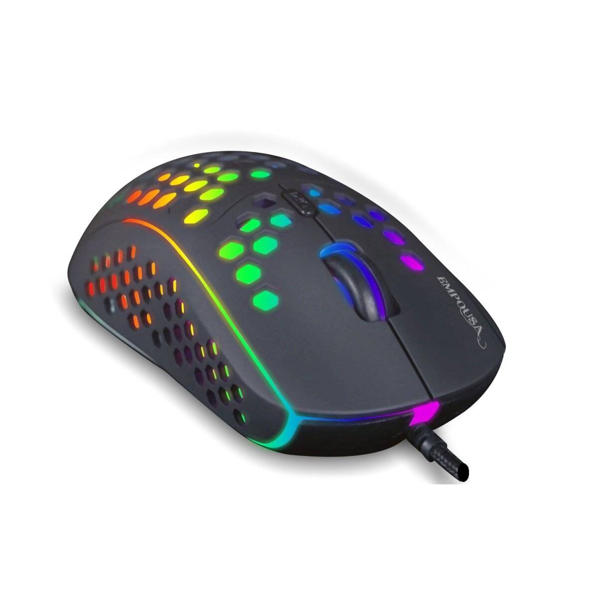 INCA IMG-346 EMPOUSA RGB-Makro-Tasten Professional 6400 DPI 8 Tasten Gaming Maus schwarz