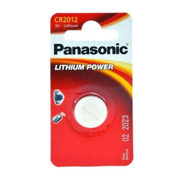 Panasonic CR2012 3V Lithium-Knopfzellenbatterie in roter Blisterverpackung mit der Aufschrift 