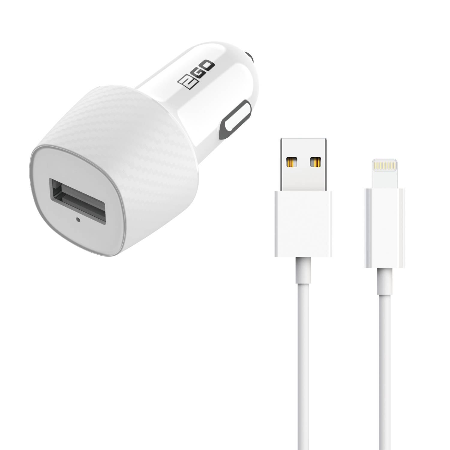 2GO 797252 - Auto - Zigarettenanzünder - 5 V - Weiß - 1 x Universal USB - inkl.