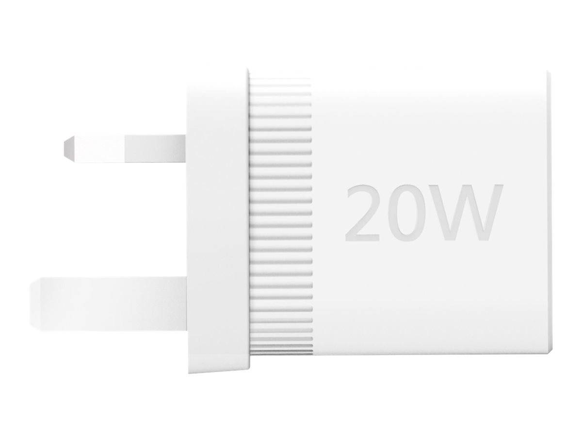 Weiße 20W Stecker-LED-Lampe mit Basisstecker, Seitenansicht auf neutralem Hintergrund dargestellt.