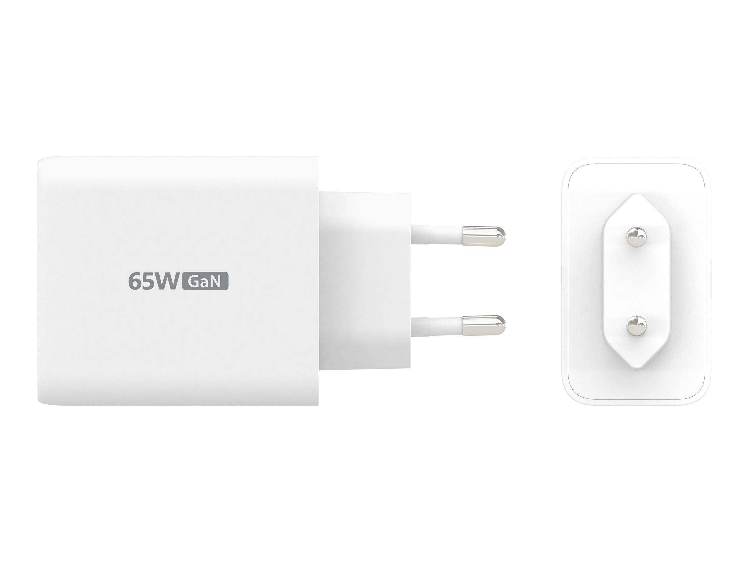 j5create - Netzteil - GaN-Technologie - 65 Watt - 4.5 A - PD 3.0, QC 3.0 - 3 Ausgabeanschlussstellen (USB Typ A, 2 x USB