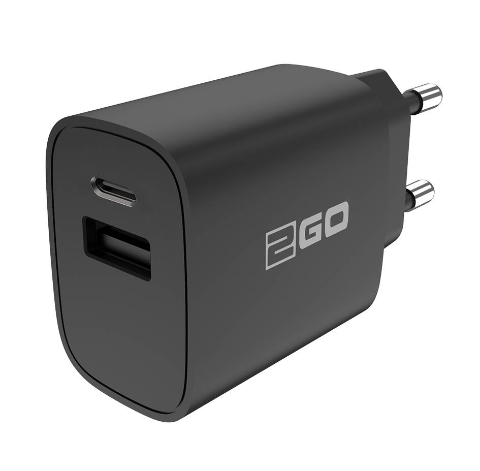 2GO 797273 - Indoor - AC - 12 V - Schwarz - 1 x USB & 1 x USB Type-C - Ausgangsl
