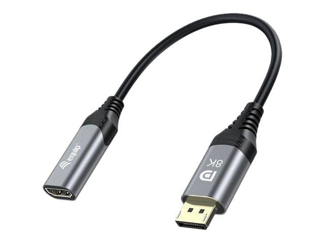 Equip Adapterkabel - DisplayPort männlich zu HDMI weiblich - 15 cm - Grau - 8K60Hz (7680 x 4320)