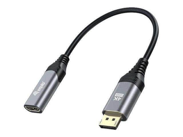 equip - Adapterkabel - DisplayPort männlich zu HDMI weiblich - 15 cm - Grau - unterstützt 4K 60 Hz (3840 x 2160)