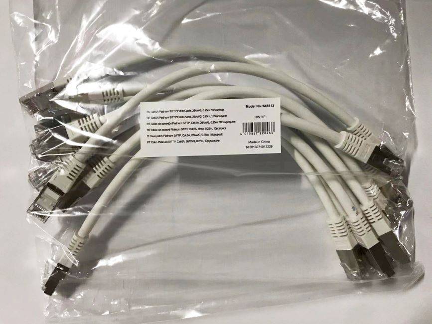 Equip Cat.6A Platinum S/FTP Patchkabel - Weiss - 0.25m - 10pcs/set - 0,25 m - Cat6a - S/FTP (S-STP) - RJ-45 - RJ-45 - Weiß