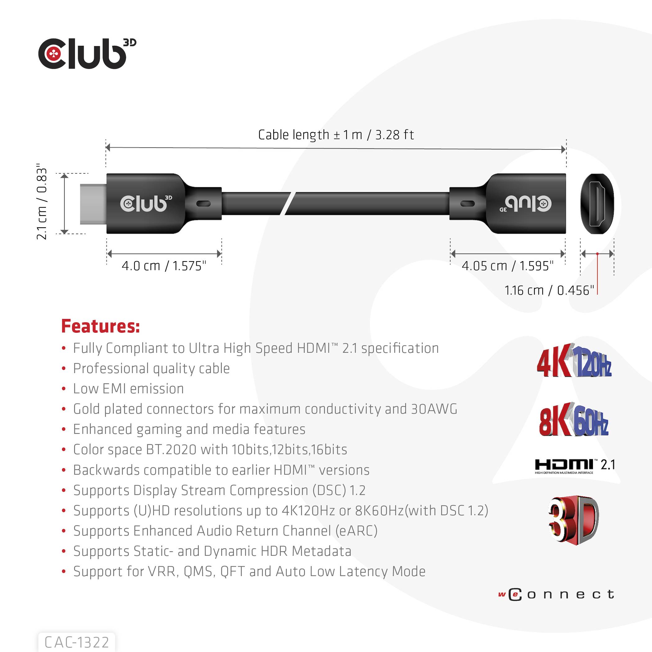 Club 3D Ultra High Speed - HDMI-Verlängerungskabel