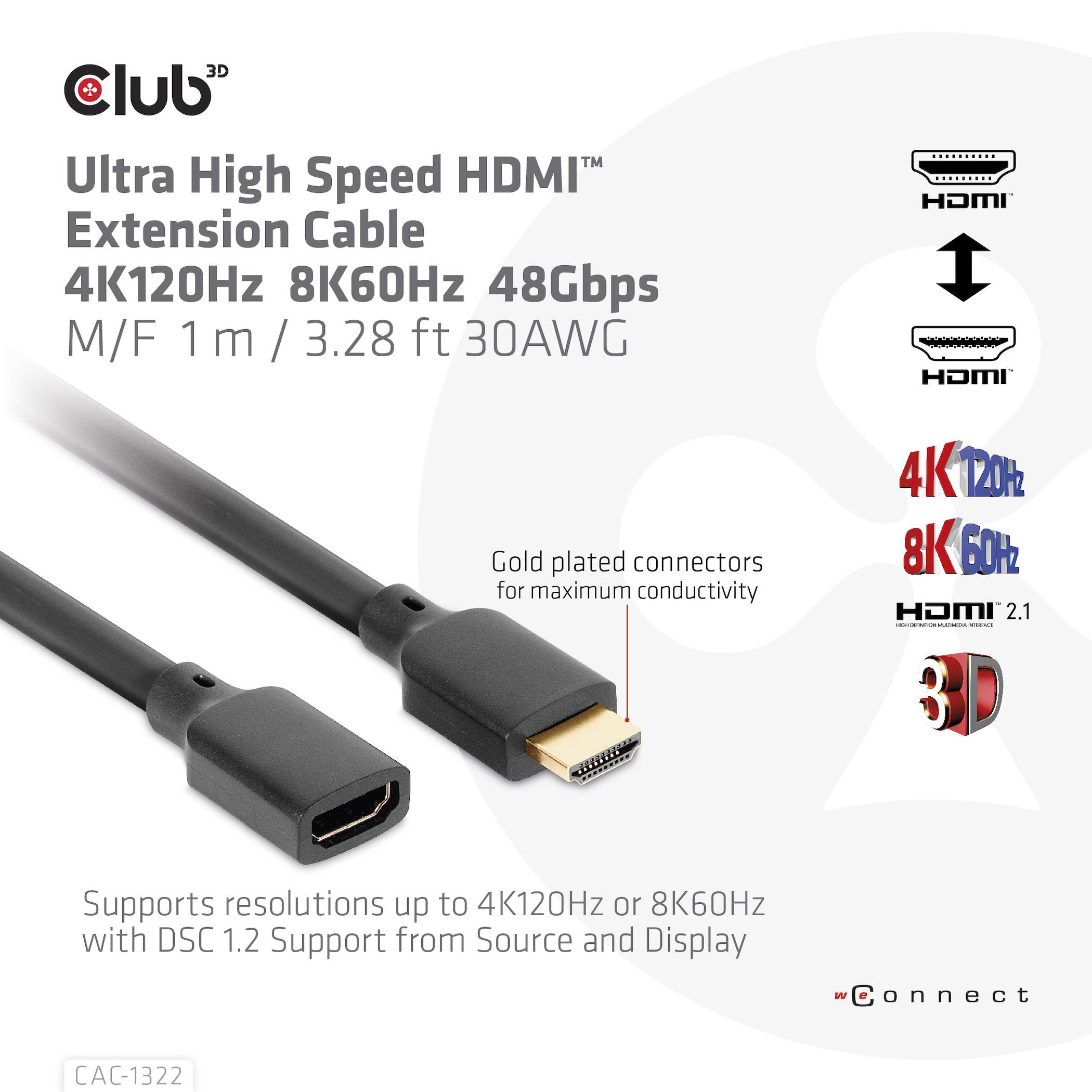 Club 3D Ultra High Speed - HDMI-Verlängerungskabel