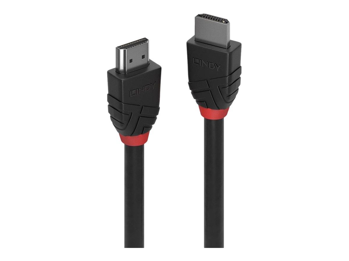 Lindy Anthra Line - HDMI-Kabel - HDMI männlich zu HDMI männlich - 0.5 m - Dreifachisolierung - Schwarz - rund, Dolby DTS