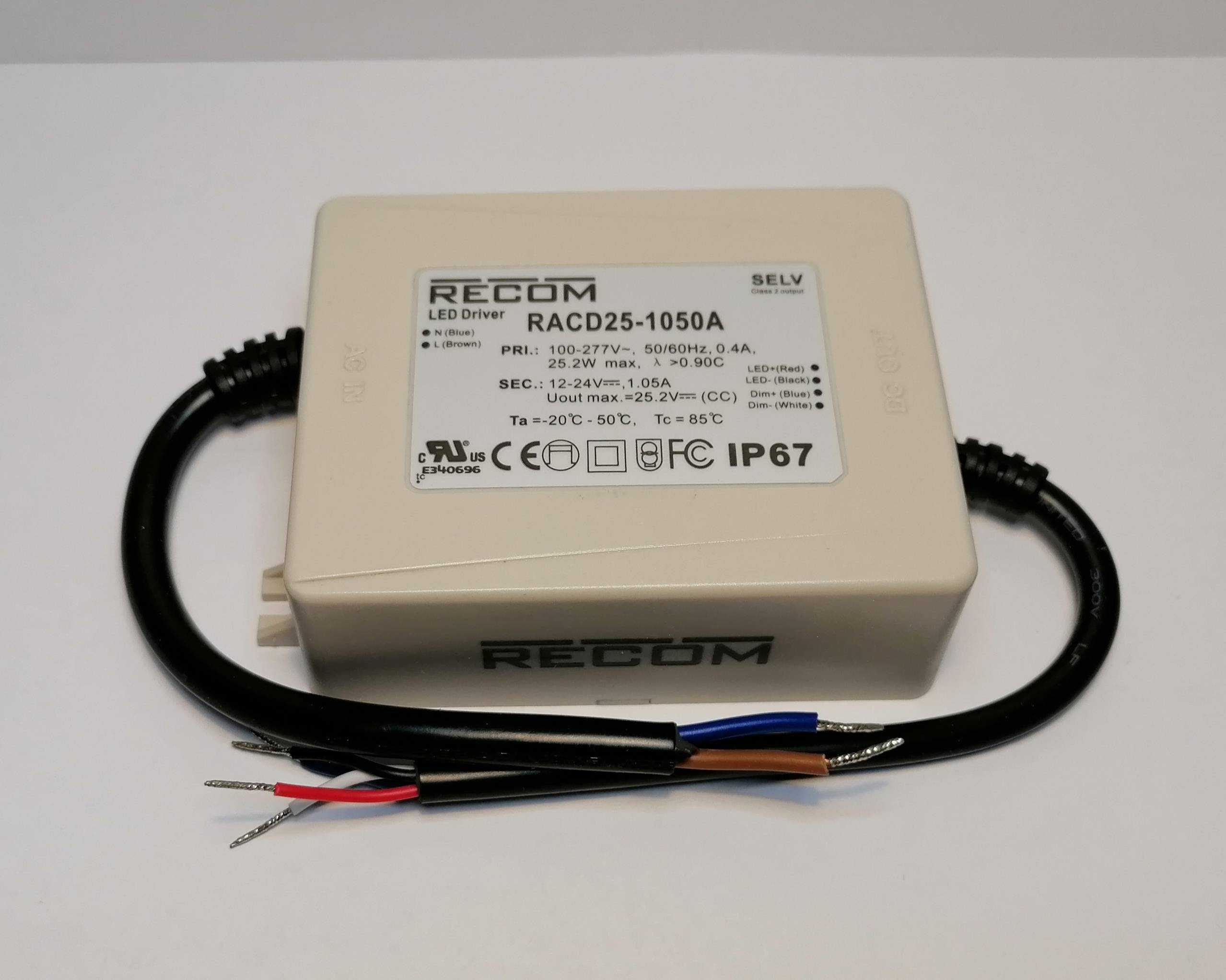 Recom RACD25-1050A Led Netzteil KSQ 25W 12-24V 1050mA CC
