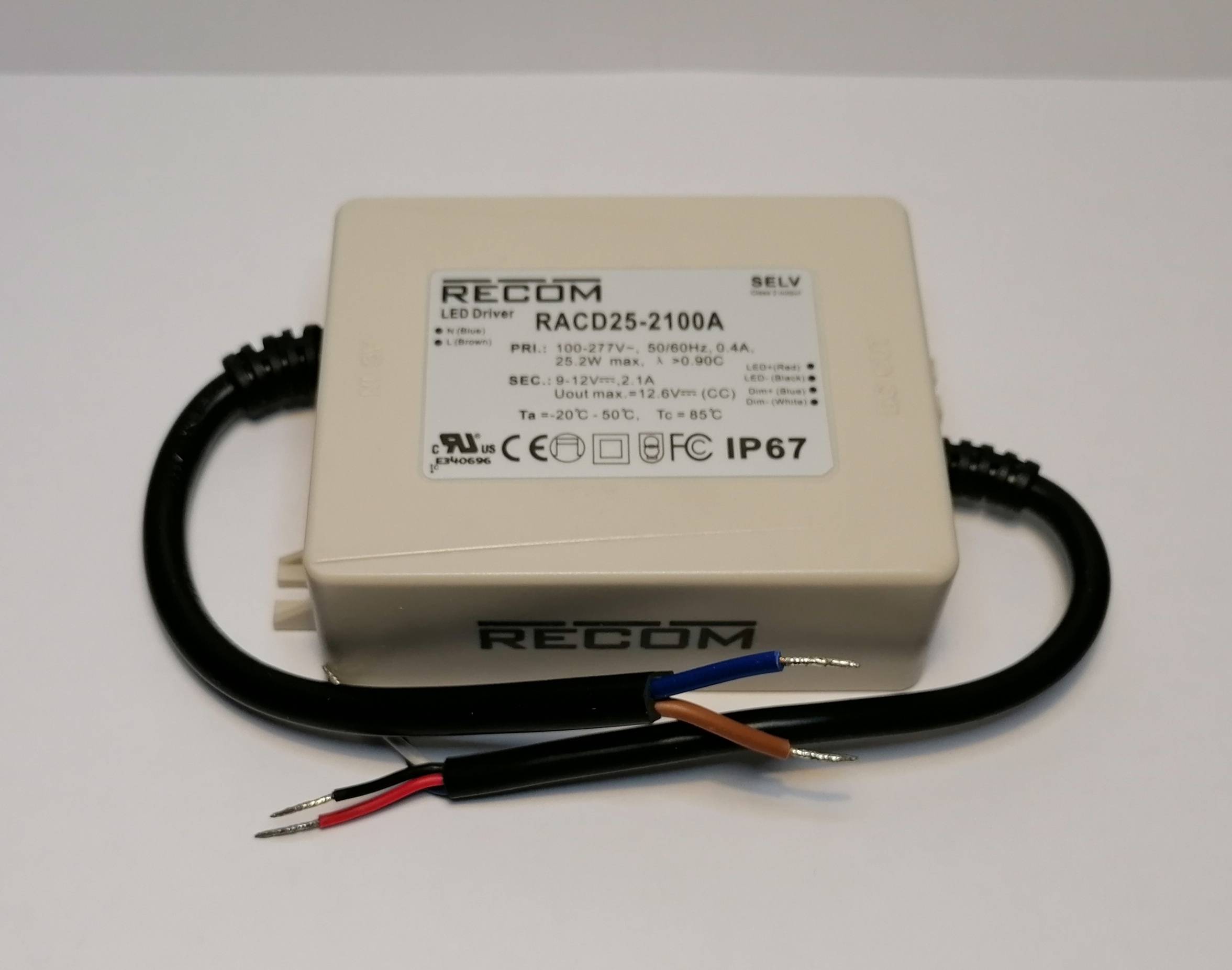 Recom RACD25-2100A Led Netzteil KSQ 25W 9-12V 2100mA CC