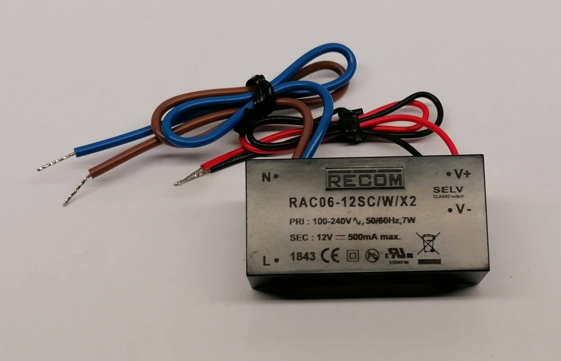 Recom RAC06-12SC/W/X2 SNT Netzteil Modul 6W 12V/500mA SELV Class2