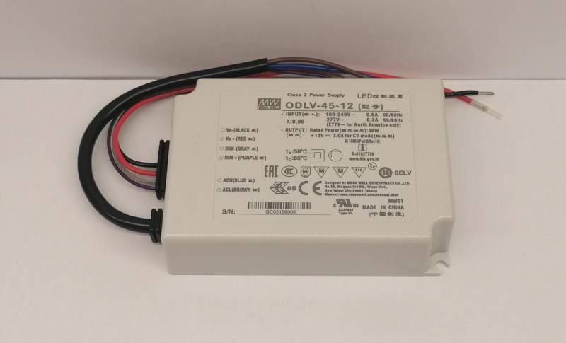 Mean Well ODLV-45-12 Led Netzteil 45W 12V/3A CV dimmbar