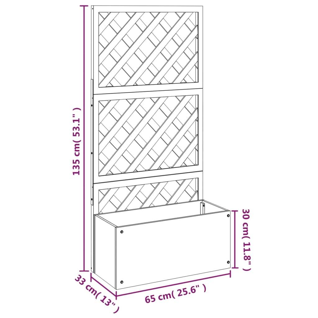 vidaXL Blumenkästen mit Rankgittern 2 Stk. Grau 65x33x135 cm WPC