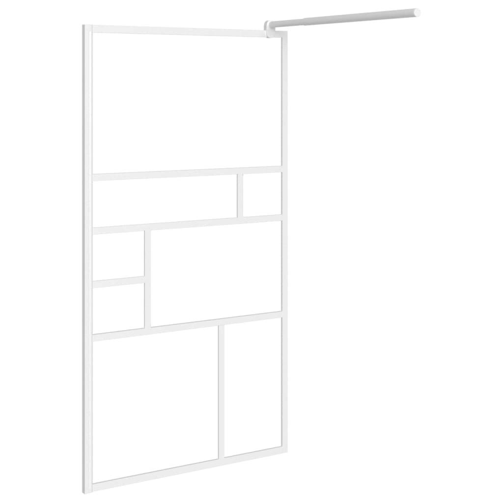 vidaXL Duschwand für Walk-In Dusche 80x195 cm ESG-Glas Weiß