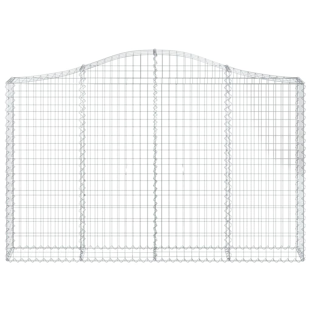vidaXL Gabionen mit Hochbogen 3 Stk. 200x30x120/140cm Verzinktes Eisen