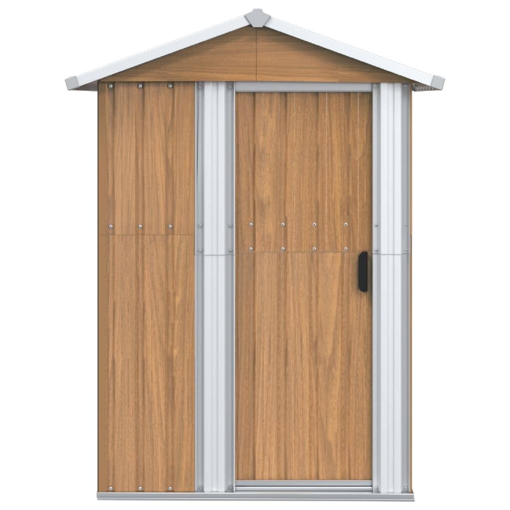 vidaXL Geräteschuppen Braun 126x97,5x177 cm Verzinkter Stahl