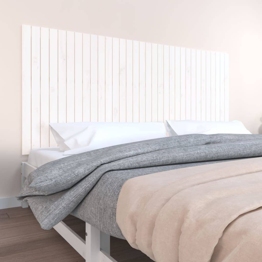 vidaXL Wand-Kopfteil Weiß 204x3x90 cm Massivholz Kiefer