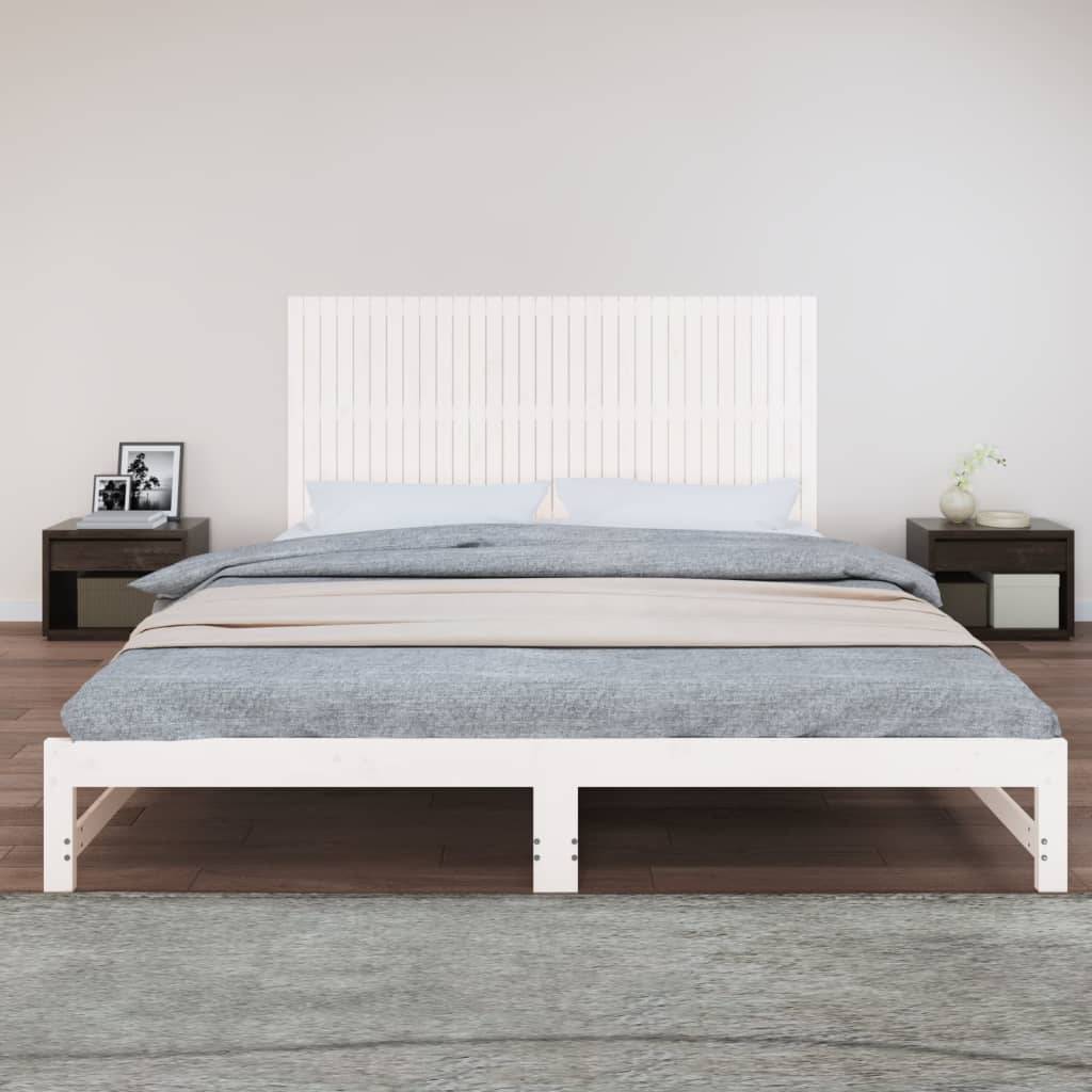 vidaXL Wand-Kopfteil Weiß 204x3x90 cm Massivholz Kiefer