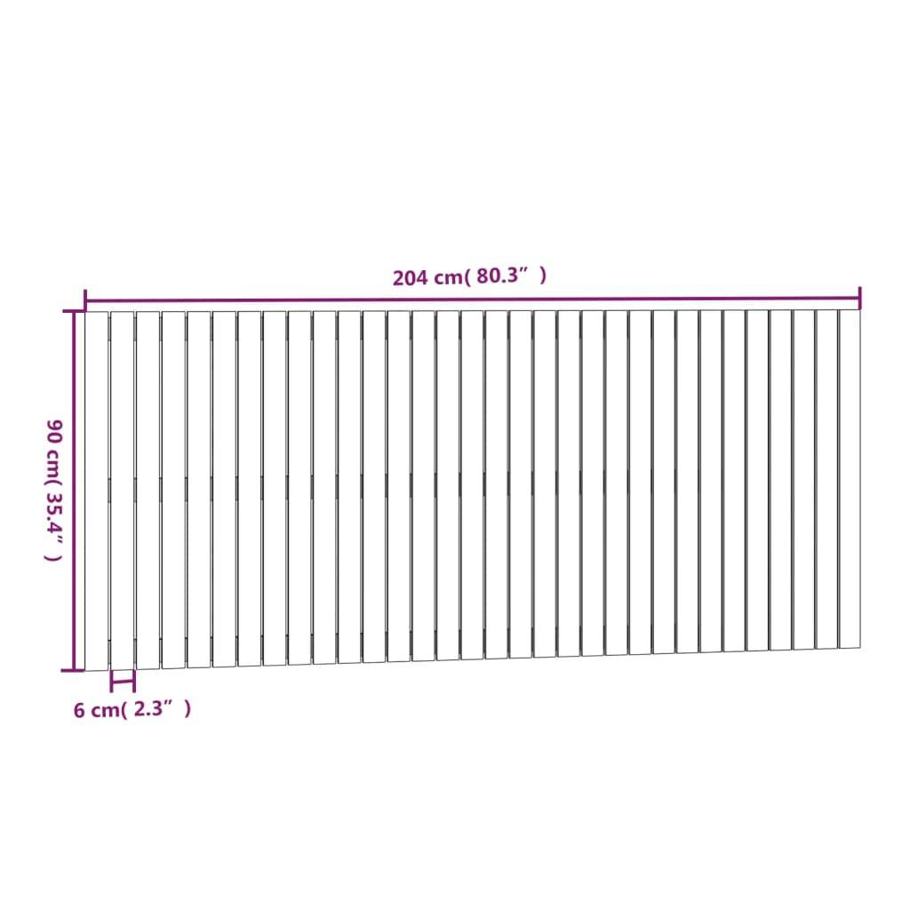 vidaXL Wand-Kopfteil Weiß 204x3x90 cm Massivholz Kiefer
