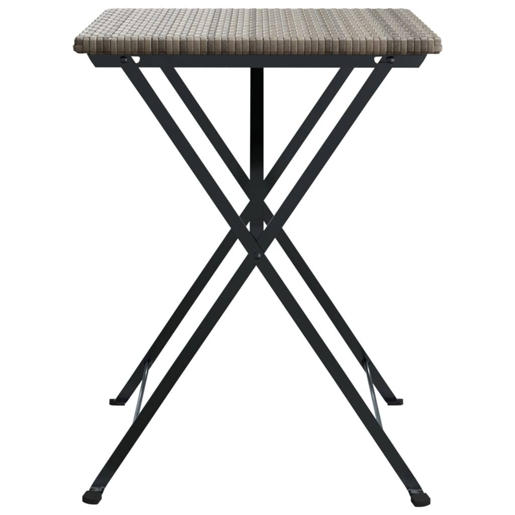 vidaXL Bistrotisch Klappbar Grau 55x54x71 cm Poly Rattan