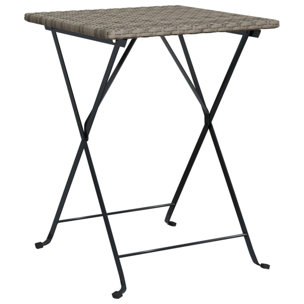 vidaXL Bistrotisch Klappbar Grau 55x54x71 cm Poly Rattan