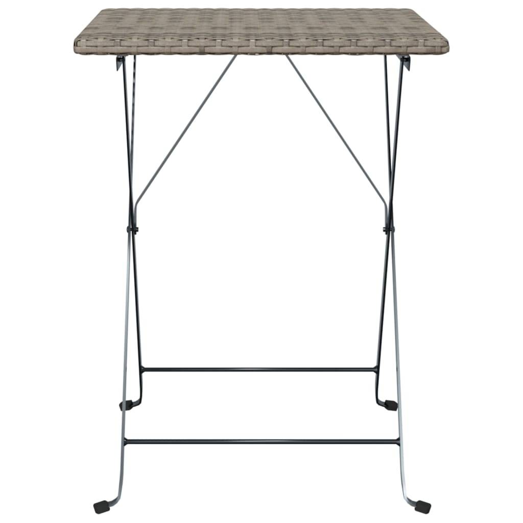 vidaXL Bistrotisch Klappbar Grau 55x54x71 cm Poly Rattan