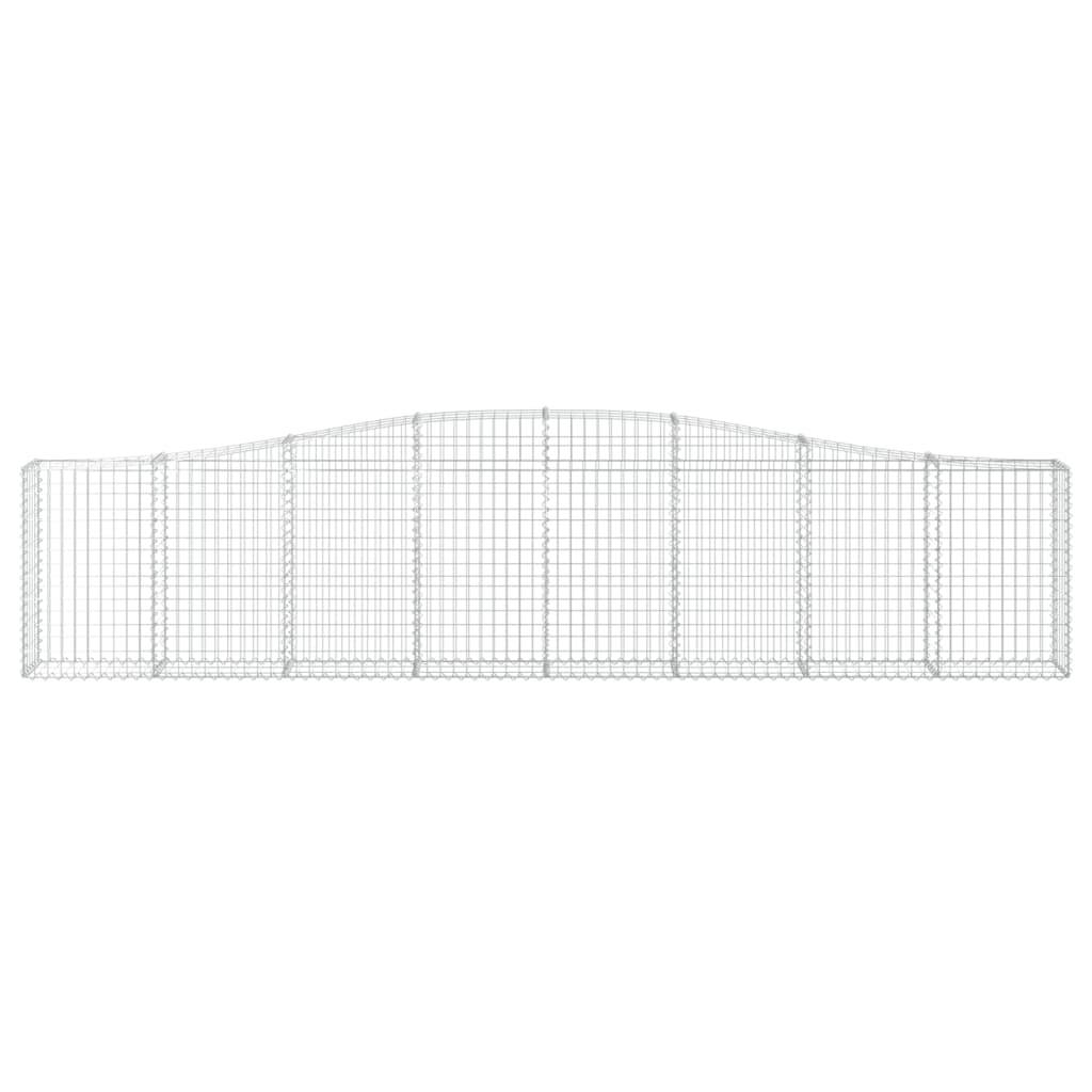 vidaXL Gabionen mit Hochbogen 8 Stk. 400x30x80/100cm Verzinktes Eisen